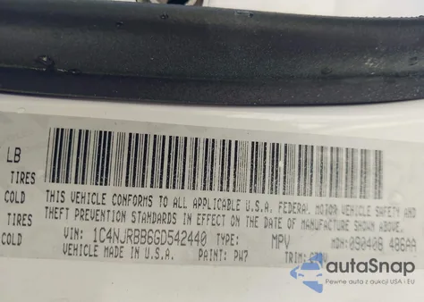 2016 Jeep Patriot Sport из США, поврежденный, VIN 1C4NJRBB6GD542440